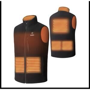 Toastiv Men's Heated Vest, USB Electric Heated Polar Fleece Vest Black L NEW